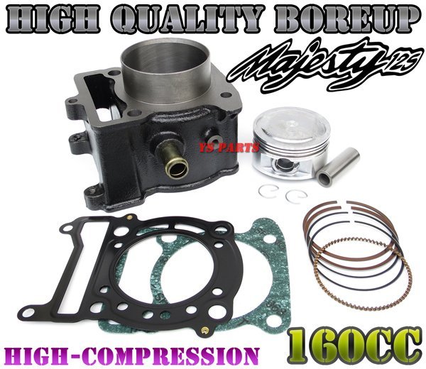 [ high comp ] Majesty 125(Fi.OK) 61mm 160cc high quality bore up [ piston + piston ring + circlip + piston pin + gasket attaching ]