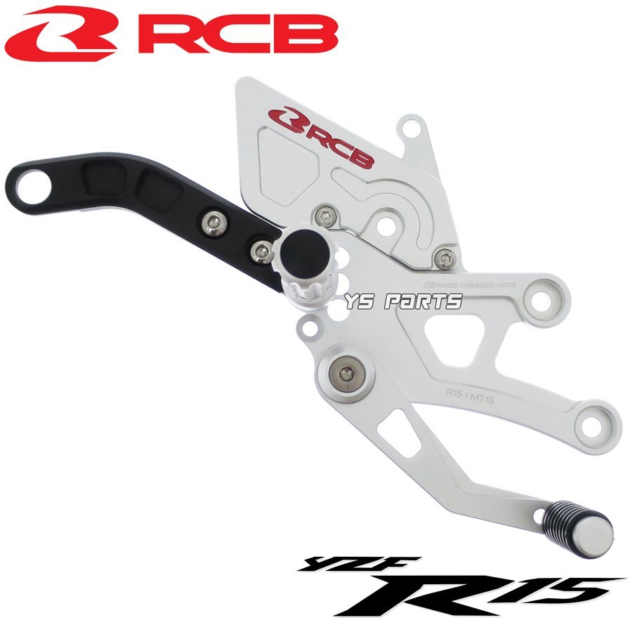 【最新版】レーシングボーイ(RCB)調整式アルミCNCバックステップ銀YZFR15/YZF-R15[V3]MT-15/MT15/XSR155[超々ジュラルミン採用]_画像6