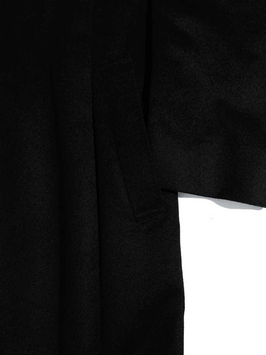 極美品 圧巻【 カシミヤ ＋ ミンク 】 洋服の青山 Savile Row サビルロウ スタンドカラー ロングコート ブラック LL_画像9