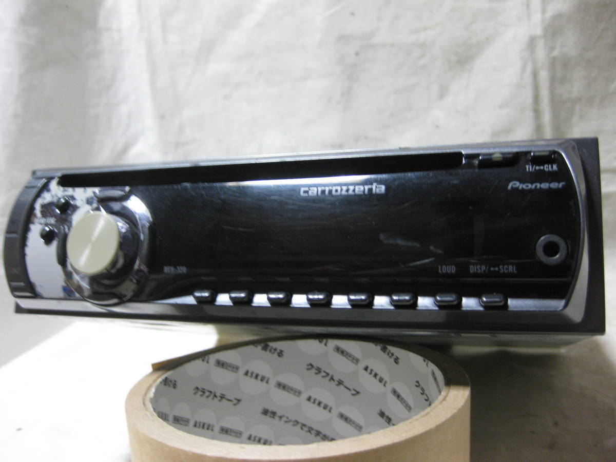 K-2044　Carrozzeria　カロッツェリア　DEH-320　MP3　フロント AUX　1Dサイズ　CDデッキ　故障品_画像2