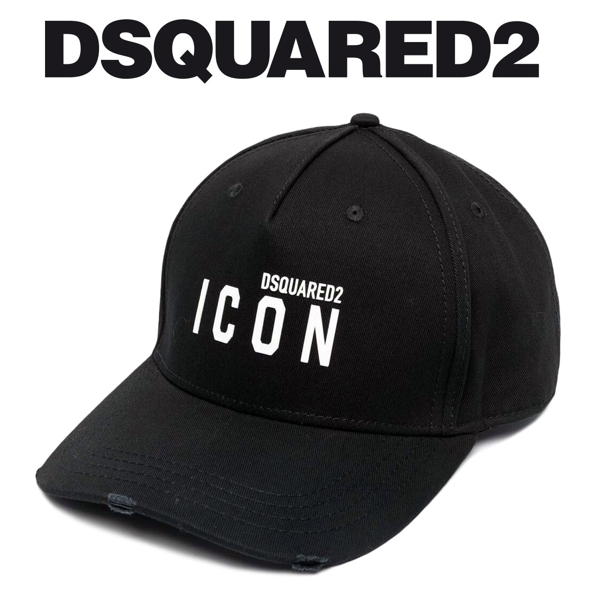 送料無料 DSQUARED2 ディースクエアード BCM0413 05C04312 ブラック キャップ 帽子 ICON ロゴ_画像1