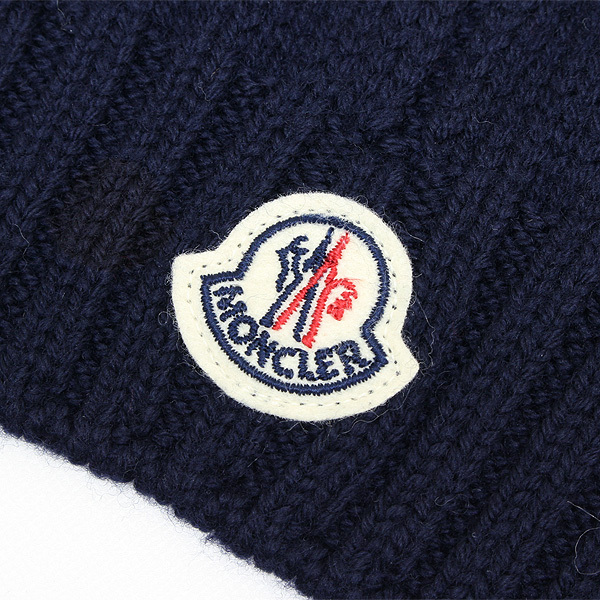 送料無料 93 MONCLER モンクレール 0001605 04S02 ネイビー マフラー SCIARPA ウール 男女兼用 size M_画像4