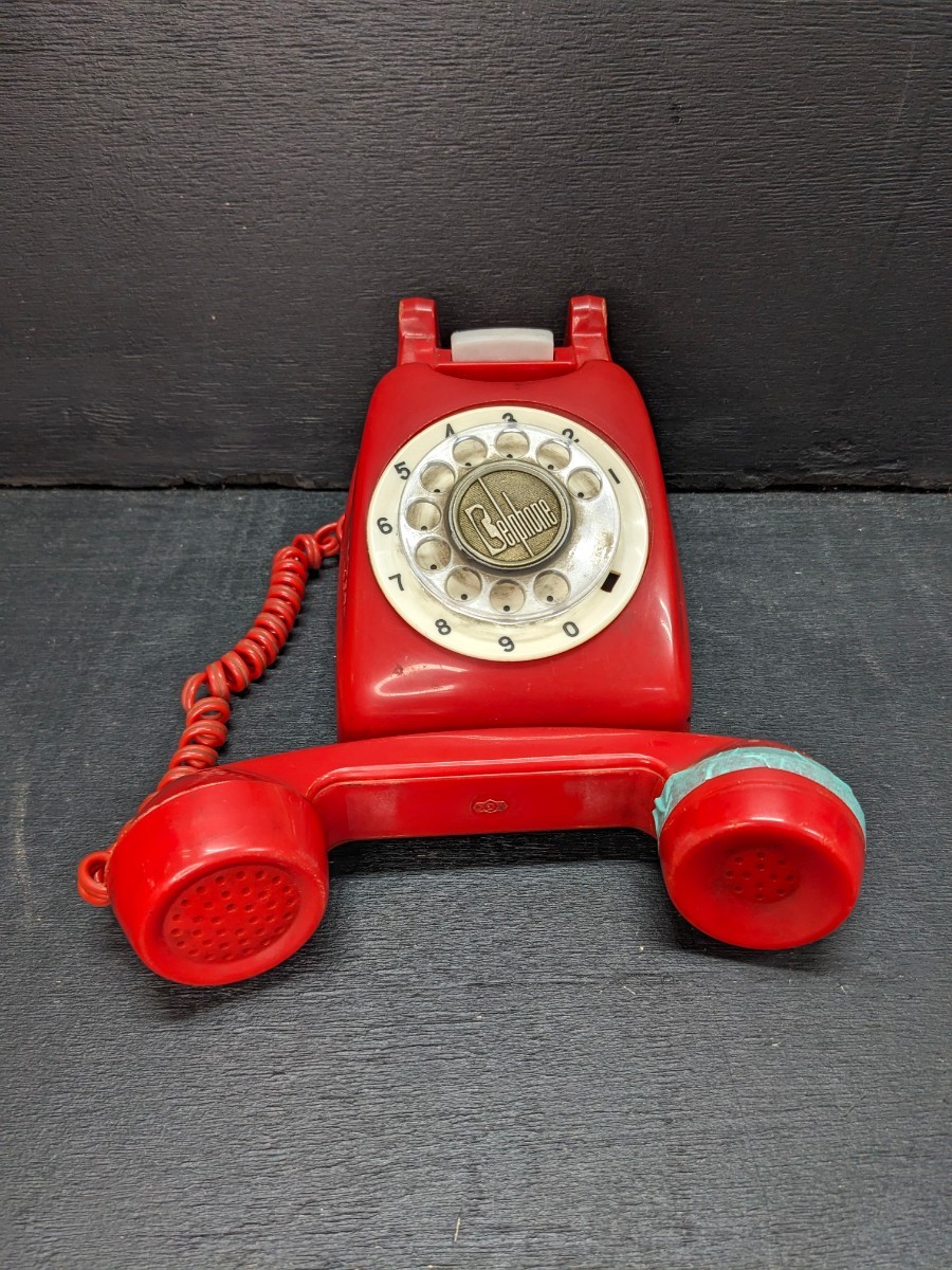 10[ retro ] Vintage * bell phone Showa Retro Vintage style. code attaching telephone ornament 