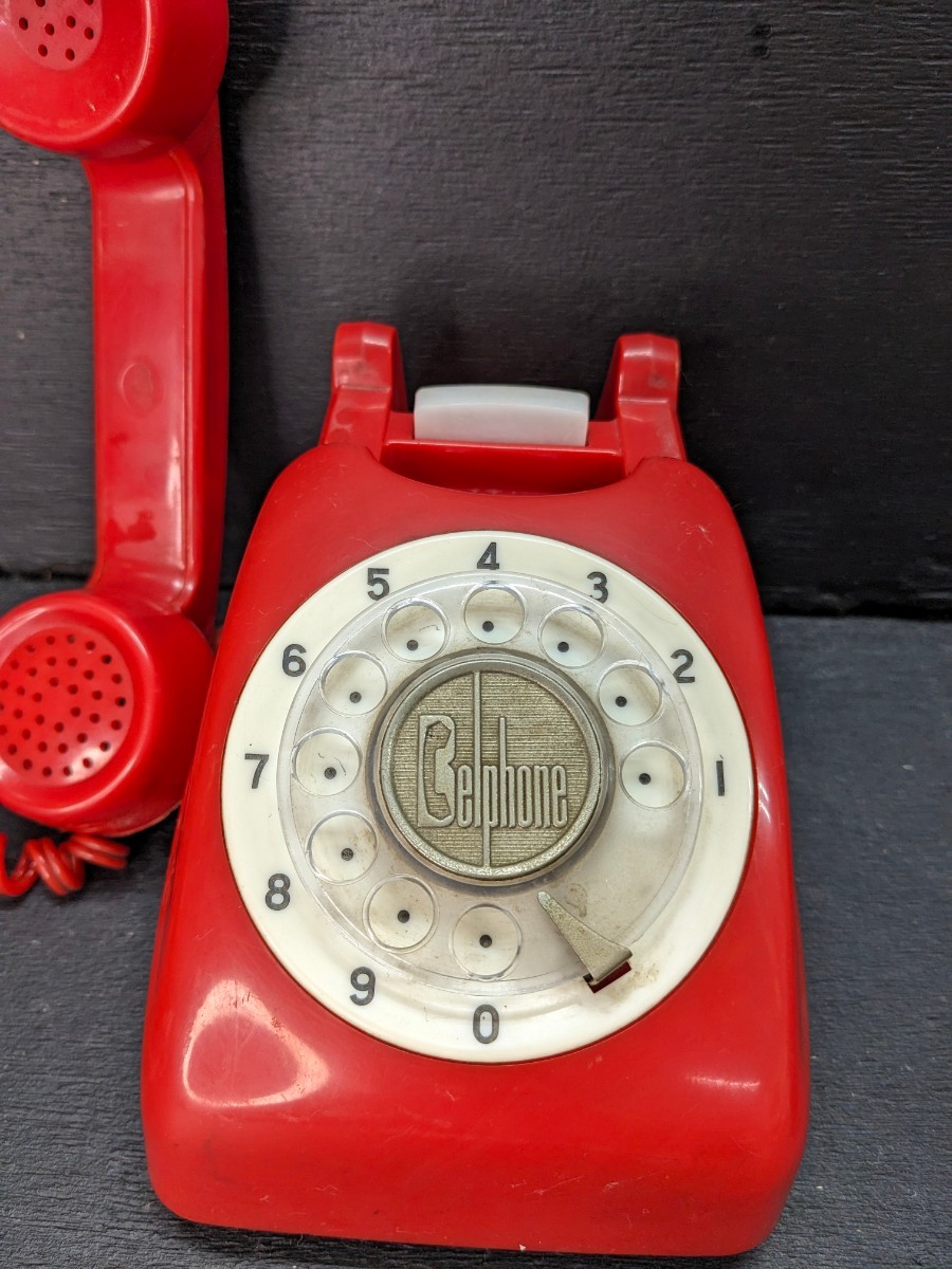 10[ retro ] Vintage * bell phone Showa Retro Vintage style. code attaching telephone ornament 