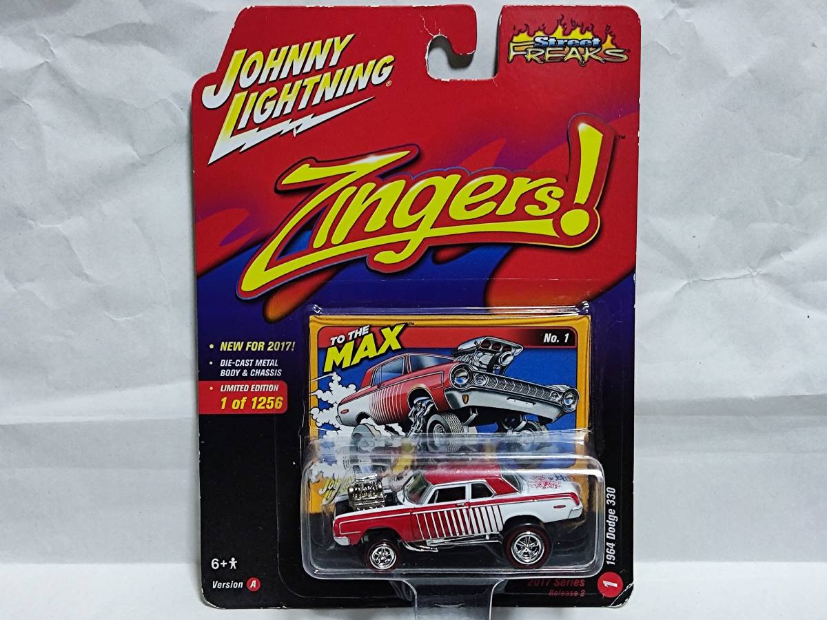 JOHNNY LIGHTNING Zingers!‐1964 Dodge 330 Red /Zinger/ジンガーズ/ダッジ/HOT ROD/ホットロッド/マッスルカー/Gasser/レア_画像2