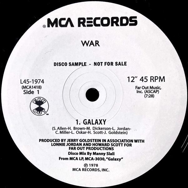 【12EP】War / Galaxy / City, Country, City ■ MCA Records / L45-1974 / ファンク / ディスコの画像1