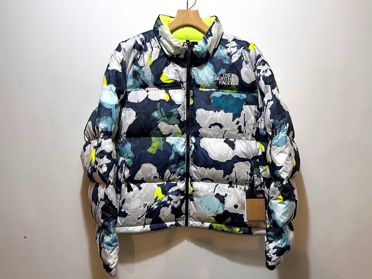 新品 正規品 EU/USA/UK限定 The North Face ザ ノースフェイス 96 ヌプシ ダウンジャケット ハーフドームロゴ入り フラワープリント_画像7