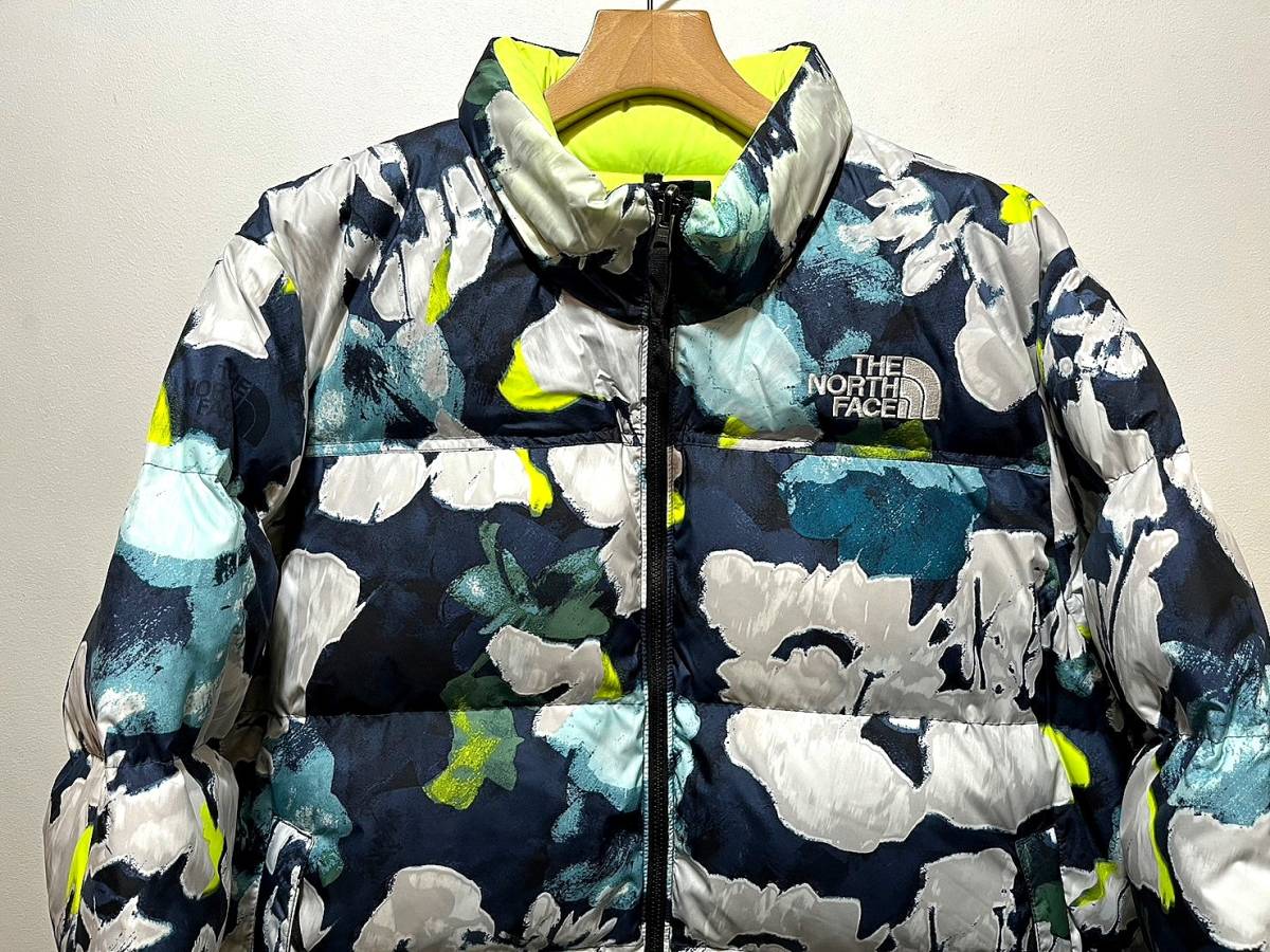 即決 新品 正規品 EU/USA/UK限定 The North Face ザ ノースフェイス 96 ヌプシ ダウンジャケット ハーフドームロゴ入り フラワープリント_画像8