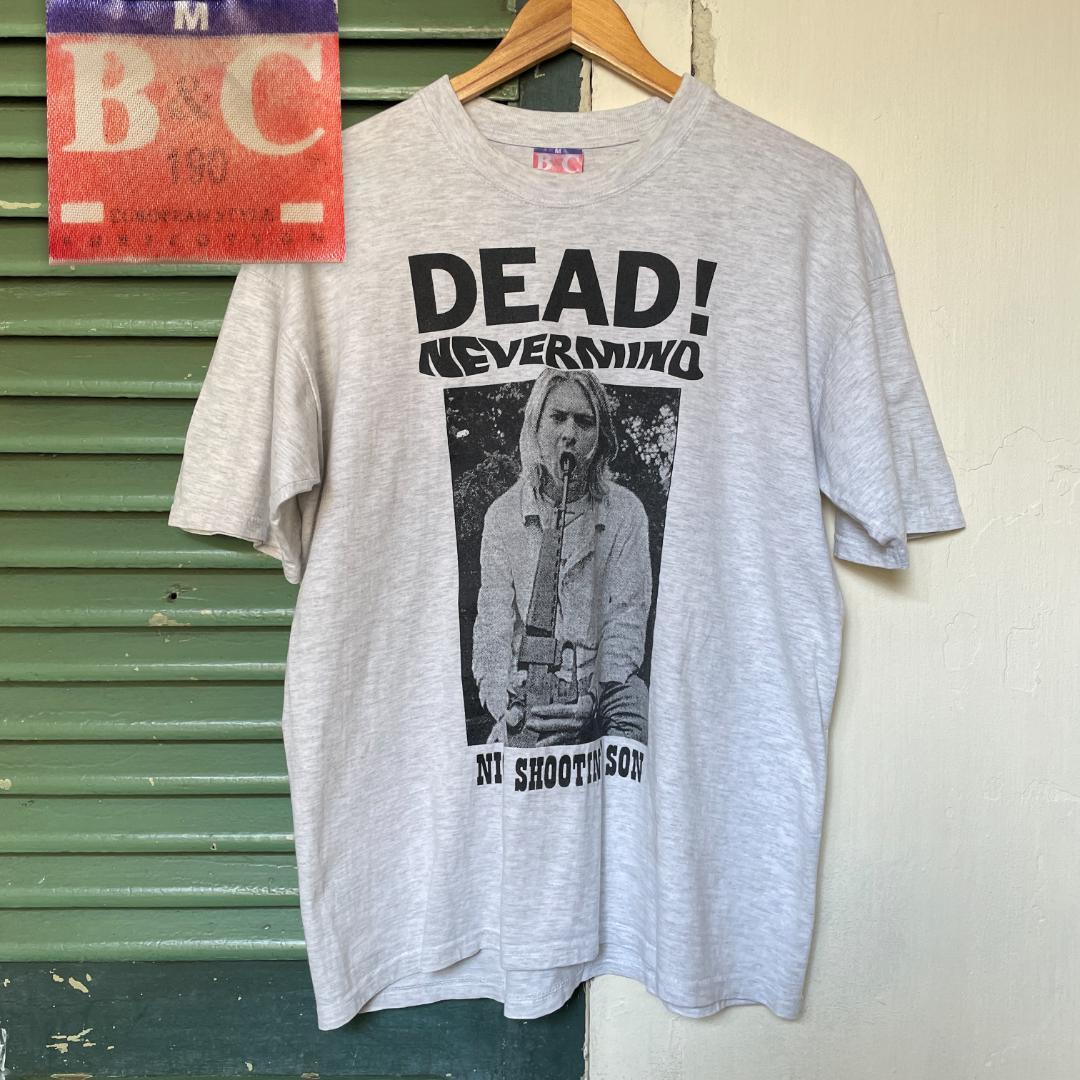 【GF58】 Tシャツ DEAD NEVERMIND カートコバーン 90s_画像1