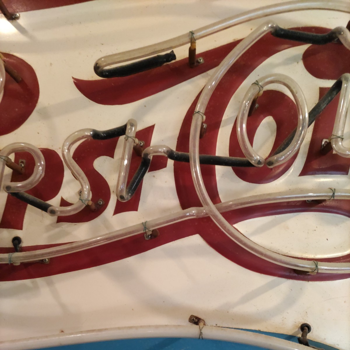  Vintage 1950s PEPSI-COLA Pepsi-Cola USA магазин для очень большой neon автограф диаметр 92cm табличка [ самовывоз ограничение ]