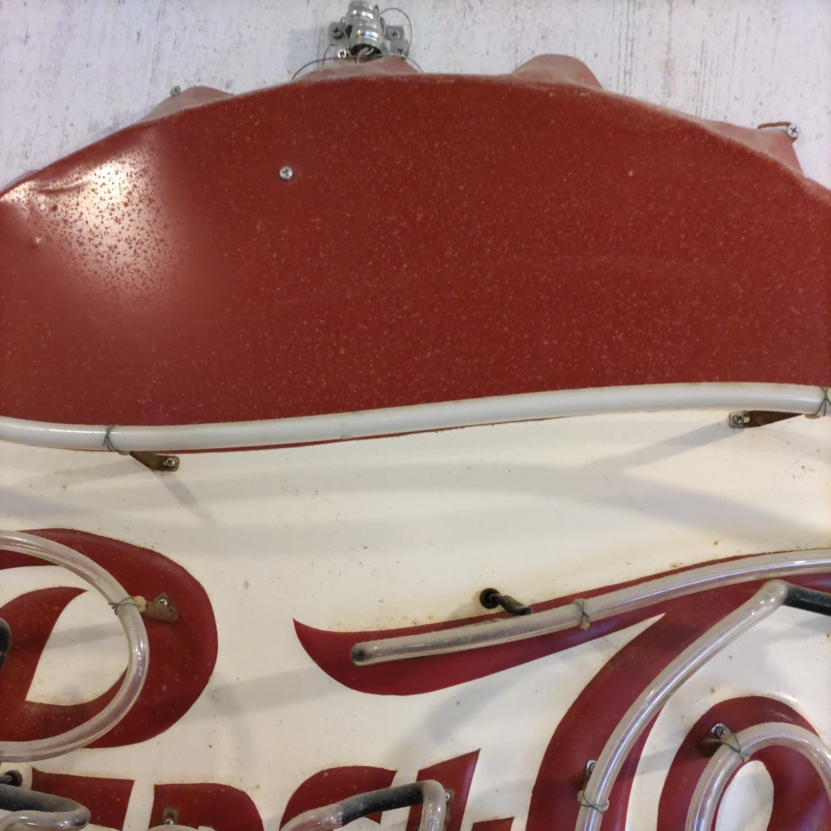  Vintage 1950s PEPSI-COLA Pepsi-Cola USA shop for extra-large neon autograph diameter 92cm signboard [ pick up limitation ]