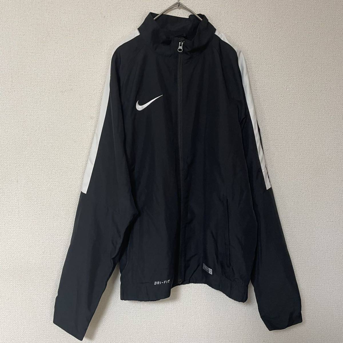 【超希少品】NIKE DRY-FIT AUTHENTIC FOOTBALL ナイキ　ジャージ　上下　セットアップ　シャカシャカ　スウッシュ　ロゴ刺繍　黒　S