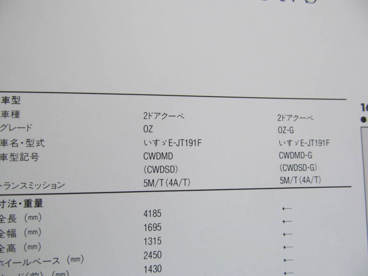 【USED】いすゞ ジェミニ　カタログ　OZ　1991/2_画像6