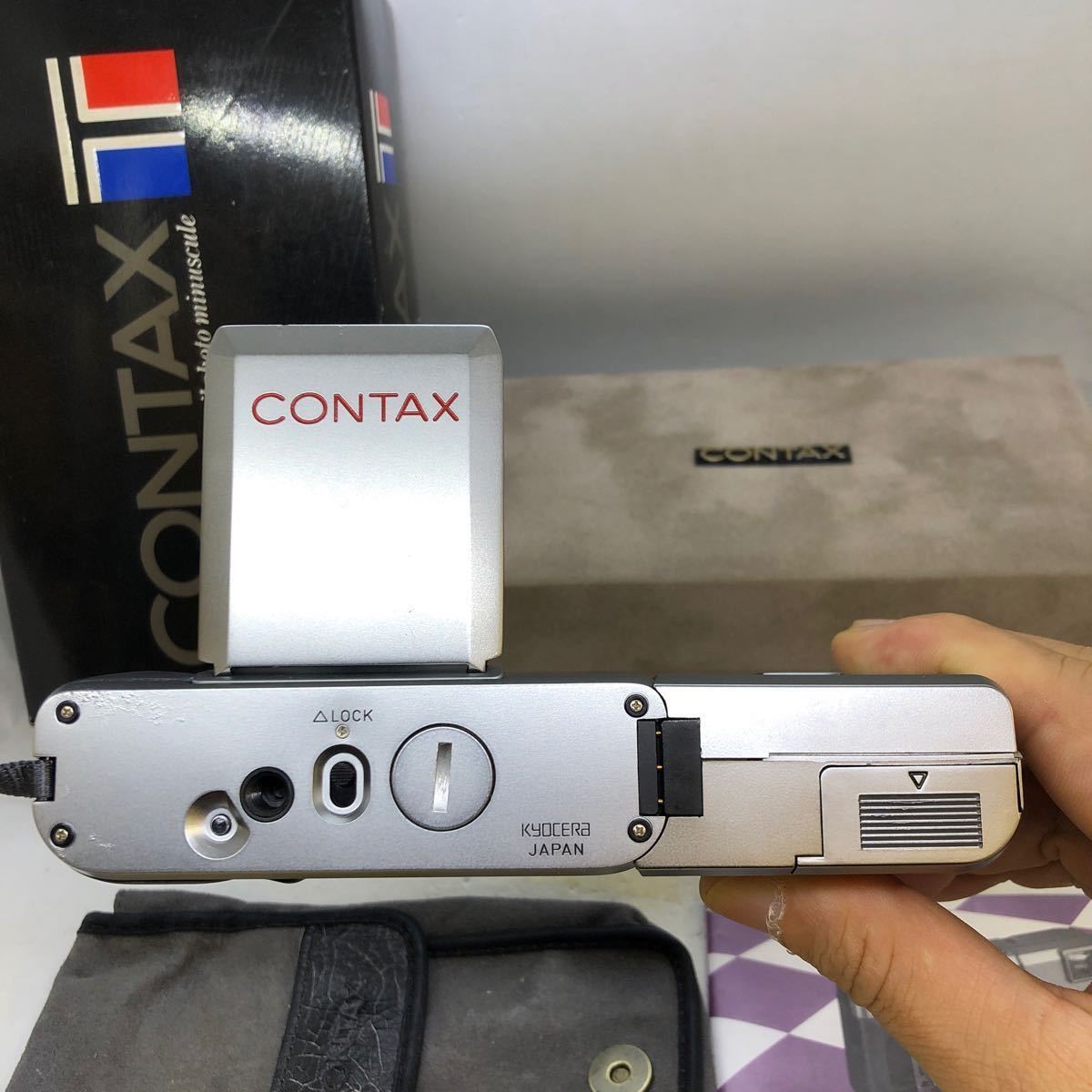 ★美品★ コンタックス CONTAX T 初代 シルバー 元箱付き　☆シャッター、露出、フラッシュ、セルフタイマーOK☆ 現状渡し　1円〜_画像5