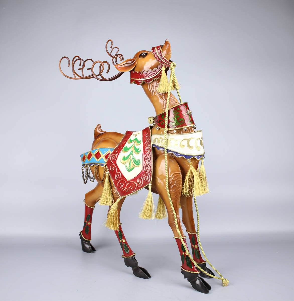 【美】TA302 時代 ブリキ製 クリスマス 鹿置物／美品！　zr_画像4