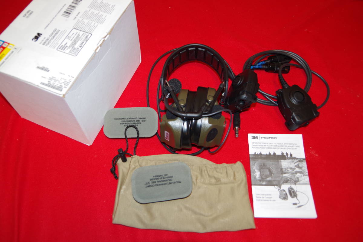  実物！未使用！PTT付！OD！【PELTOR COMTAC Ⅲ ACH (コムタック 3) DUAL】NSN:5965-01-572-7946_画像1