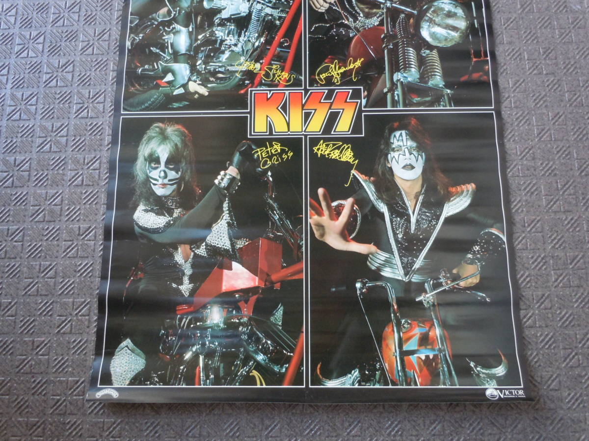 【当時品】KISS(キッス)/B2ポスター/ポール・スタンレー/ジーン・シモンズ/エース・フレーリー/ピーター・クリス/ビクターレコード_画像3