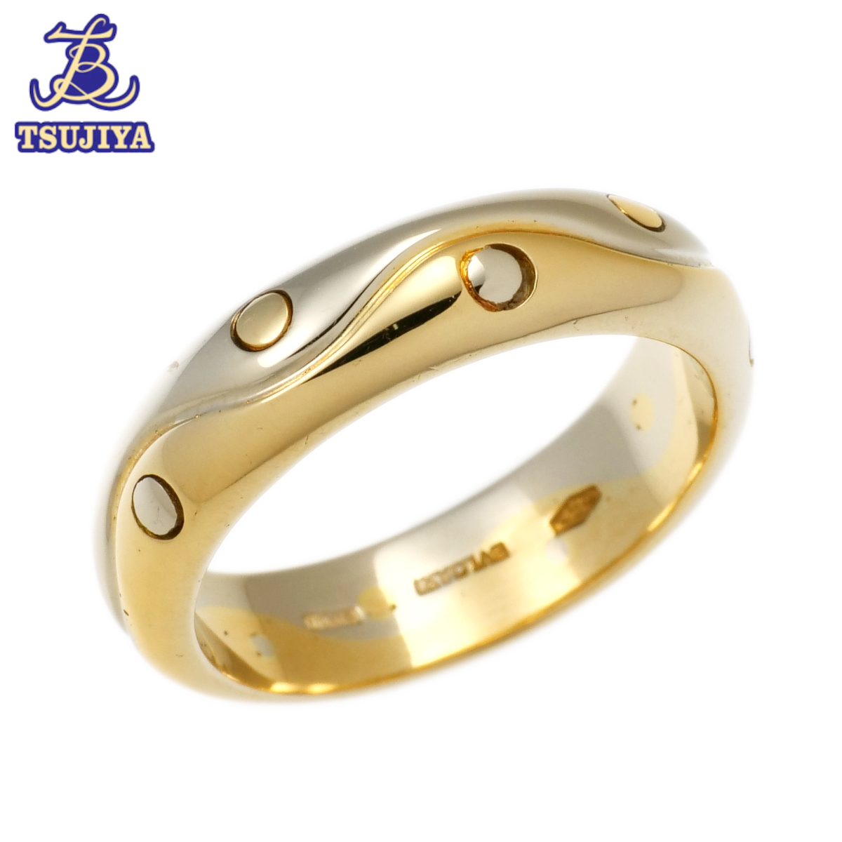 【爆売り!】 BVLGARI ブルガリ オンダリング 指輪 750YG/750WG コンビカラー 11号 6.6g 中古AB【辻屋質店J2048】 イエローゴールド