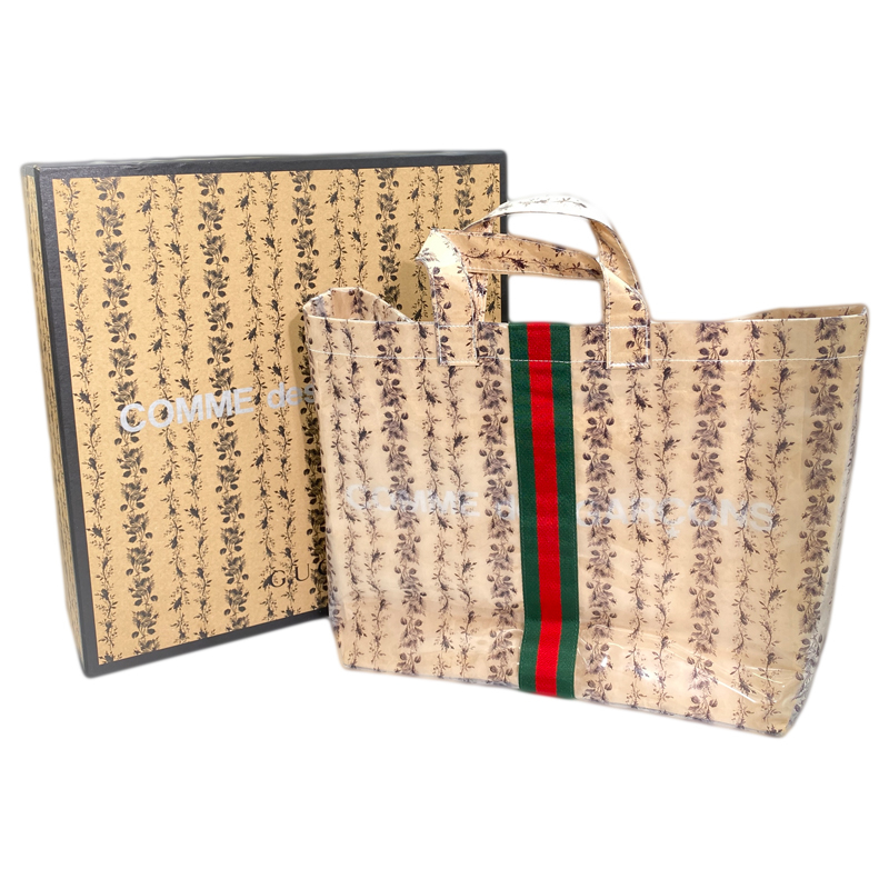 ★未使用 展示品★GUCCI グッチ×コムデギャルソン　フローラルトートバック　シェリーライン　ベージュ系　新品同様【辻屋質店B2273】_画像8