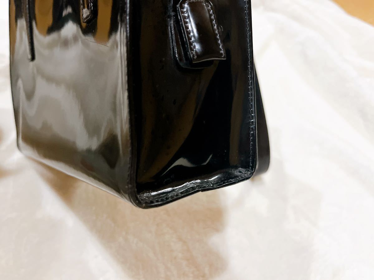 PRADA トートバッグ　エナメル　プラダ　ギャランティ　カード　保存袋　黒　ブラック　光沢　ハンドバッグ　バッグ　bag 正規品　_画像8