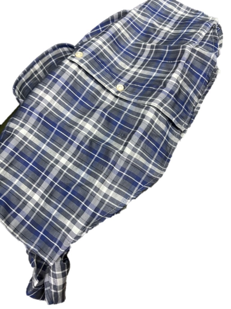 掘り出し物 新品タグ付き KANGOL カンゴール トラッド カジュアルシャツ 濃紺×チャコール チェック Mの画像2