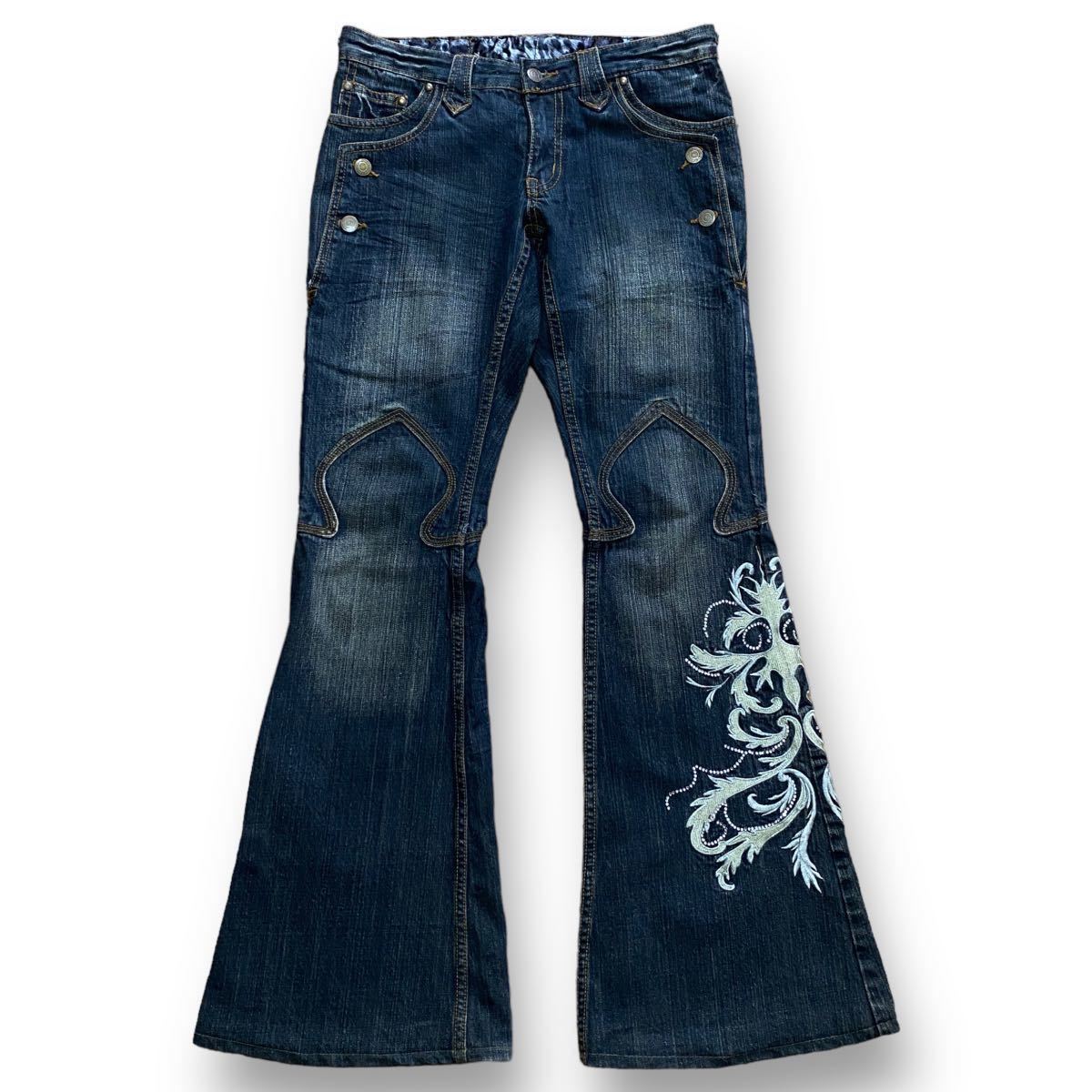 00s Tornado Mart embroidery flared jeans トルネードマート 刺繍 デニム パンツ ifsixwasnine l.g.b KMRii 14th addiction share spirit_画像1
