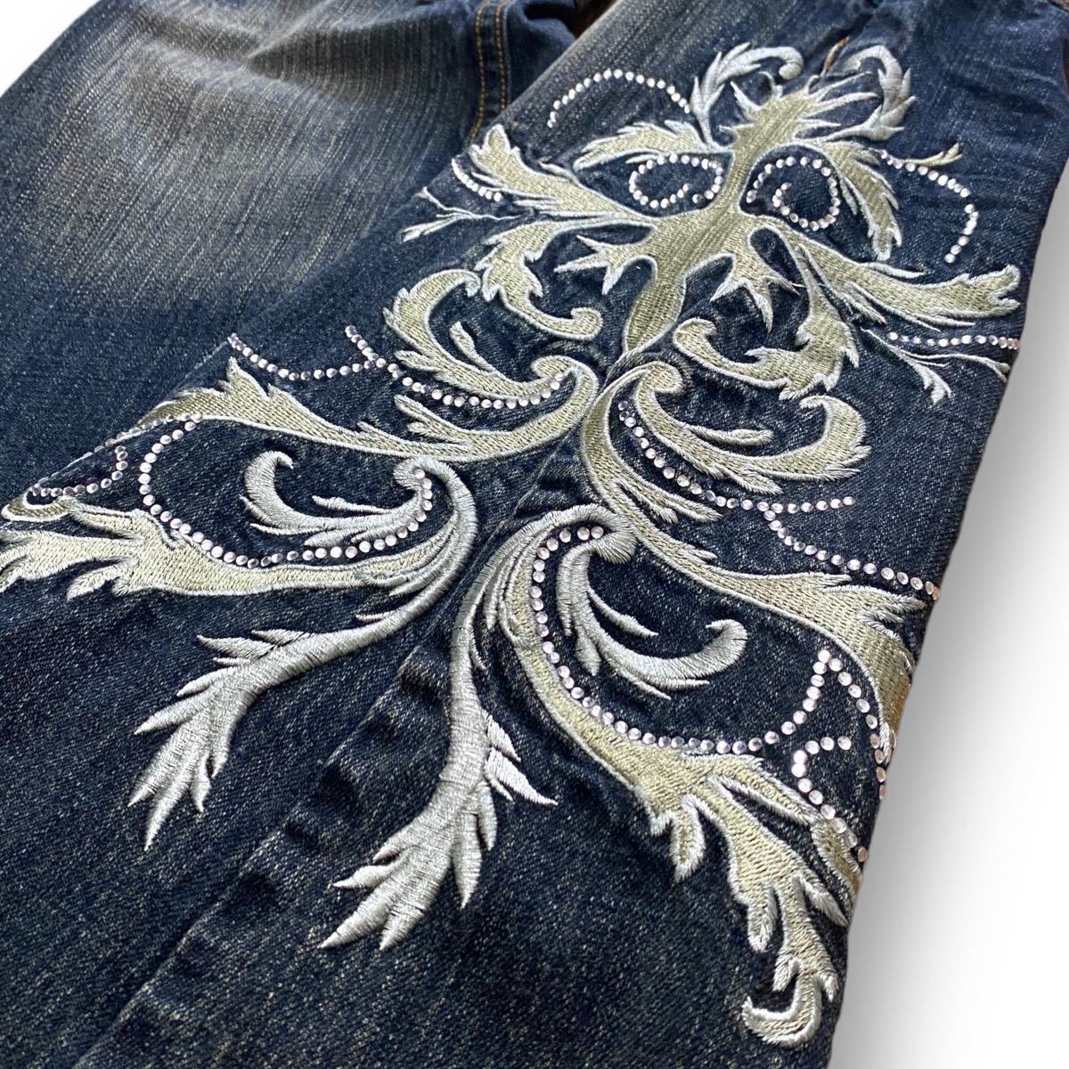 00s Tornado Mart embroidery flared jeans トルネードマート 刺繍 デニム パンツ ifsixwasnine l.g.b KMRii 14th addiction share spirit_画像2