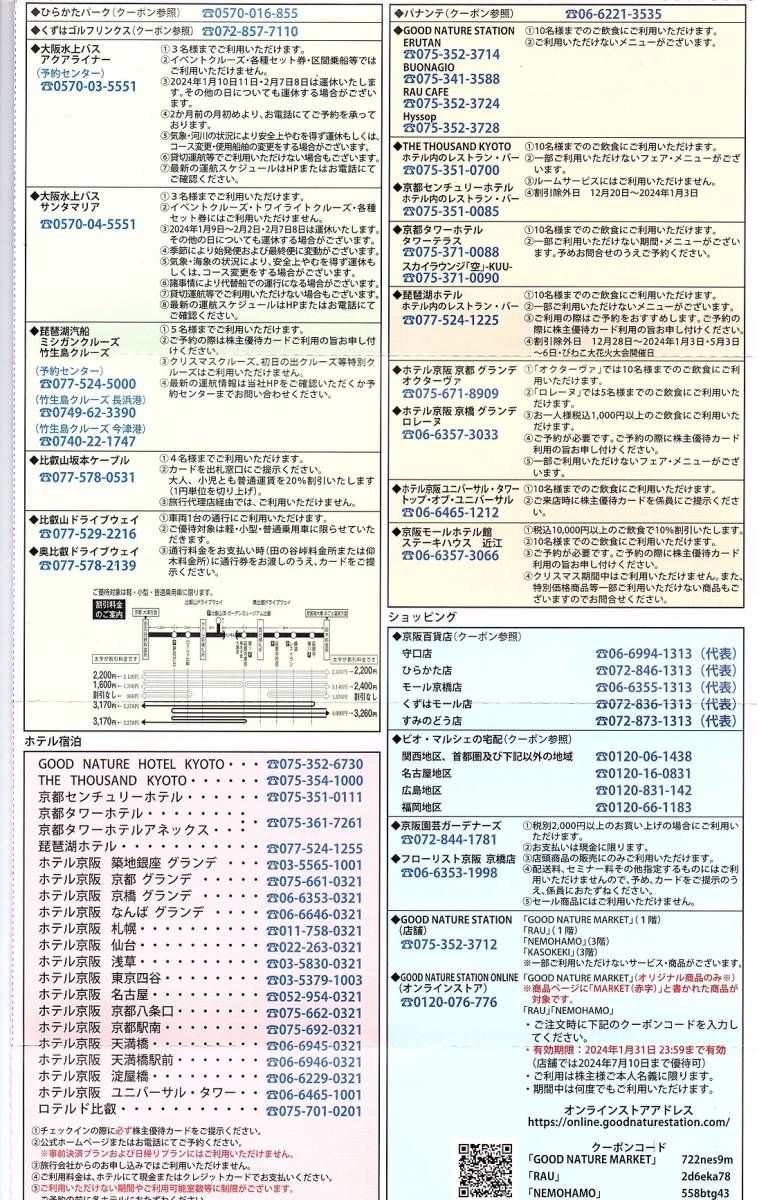 京阪ホールディングス（京阪電車）株主優待券　優待カード＋割引券綴り（除くひらかたパーク）1冊(単位)　～3冊迄　　2024年7月10日迄有効_画像4