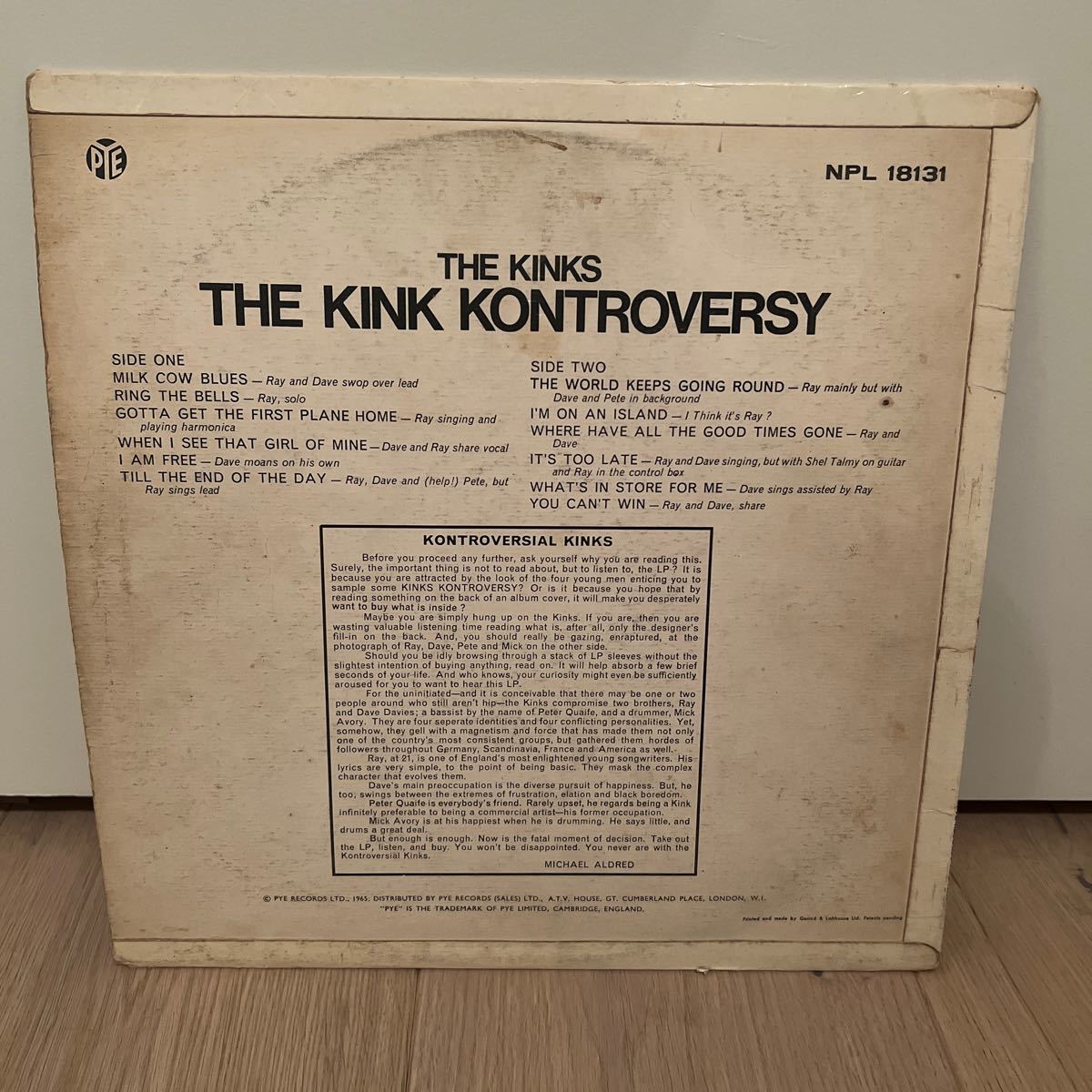 レア盤ジャンク　UKモノオリジ両面マト1S the KINK KONTROVERSY LP レコード　ザキンク　コントロバーシー　mono NPL18131_画像2
