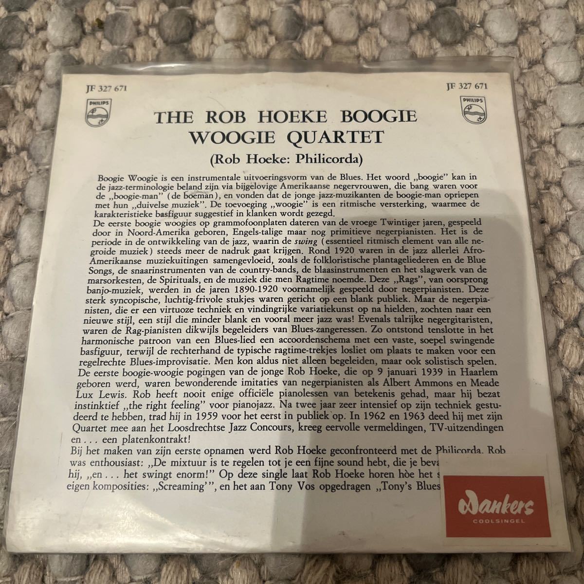 廃盤EP rob hoeke boogie woogie quartet レコード_画像2