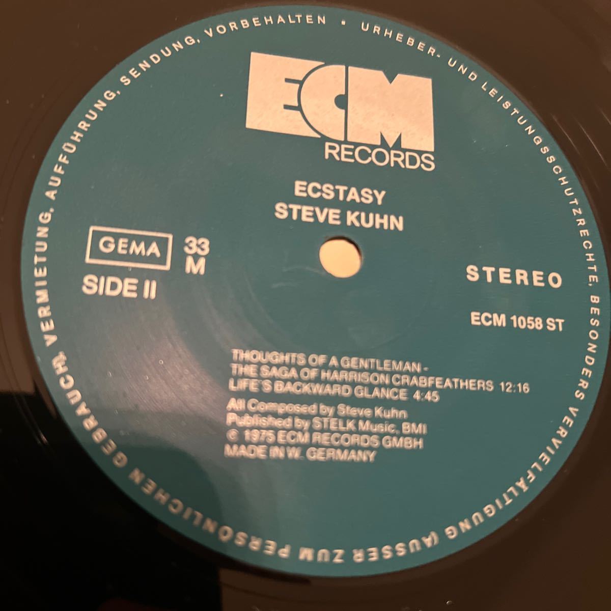 ドイツオリジナル　steve kuhn ecstacy スティーヴ キューン LP レコード_画像5