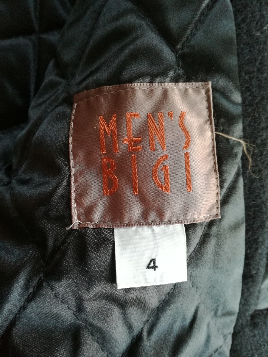  原文:セミデコレーション【MEN'S BIGI】メンズビギ スタジャン size-4 レザー×ウール 黒 80s ジャンパー ブルゾン アワードジャケット VAN JAC