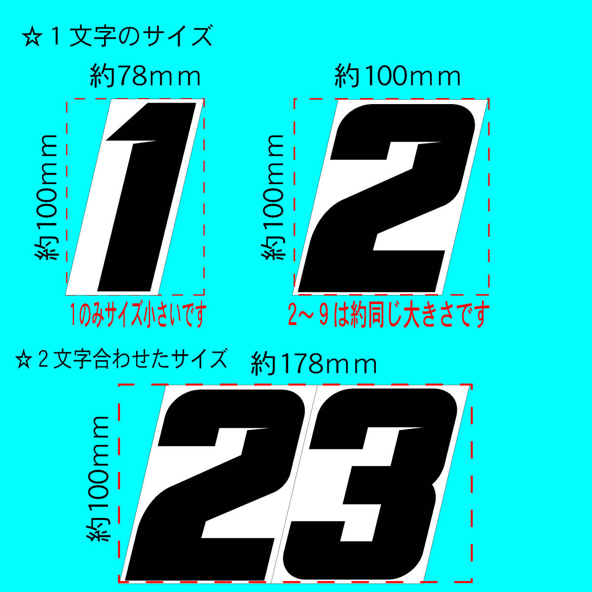 【P/Y】かっこいい！切れ文字レース用ゼッケン（H１００ｍｍ）・カッティングシート・ステッカー・モトクロスレース　JNCC_画像2