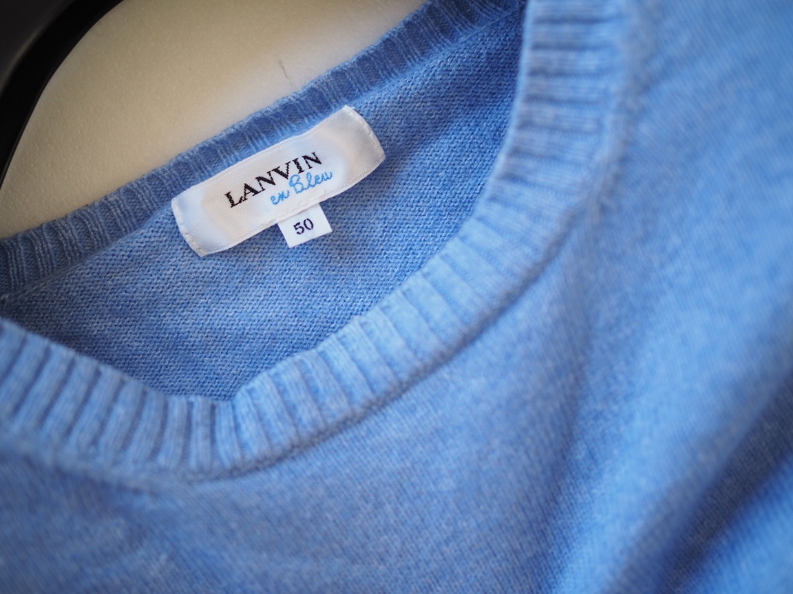 LANVIN en Bleu ランバン オン ブルー★カシミヤコットン　サイドリブ　長袖ニット★_画像5