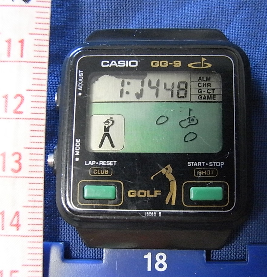 ジャンク 液晶不良 CASIO カシオ GOLF ゴルフ GG-9 ゲーム機能付 ゲームウォッチ クォーツ デジタル メンズ 腕時計_画像1