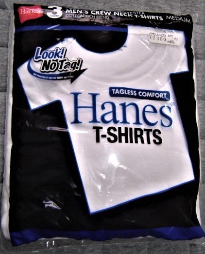 Hanes ヘインズ HM2115G 青ラベル 3枚セット 丸首 クルーネック Tシャツ 半袖 無地 速乾、シワになりにくく丈夫で 白 L メンズ 人気_画像1