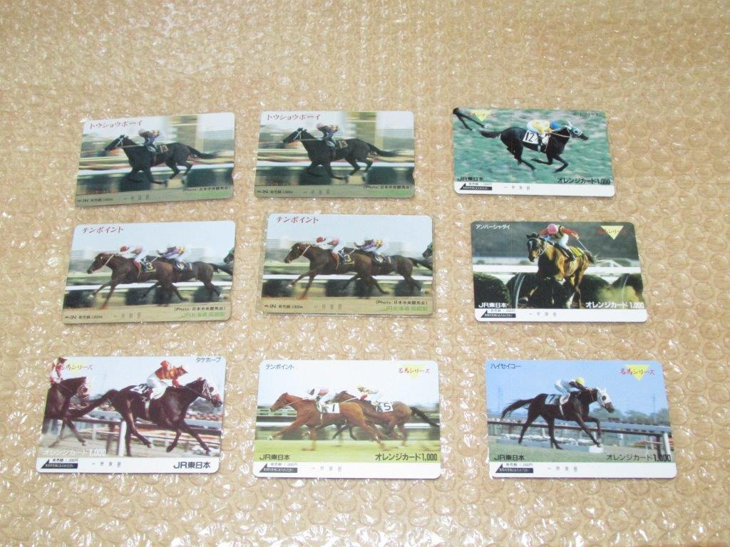 競馬　JR東日本　JR北海道　函館駅　優駿馬シリーズ　名馬シリーズ　カード　未使用　38枚　JRA_名馬シリーズ ５枚　＋　４枚