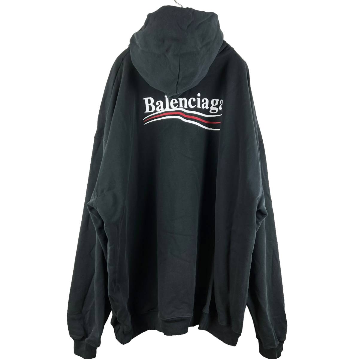 BALENCIAGA ★ バックパッチワークロゴフーディXS Balenciaga(バレンシアガ) Embroidery Logo Back Print Hoodie