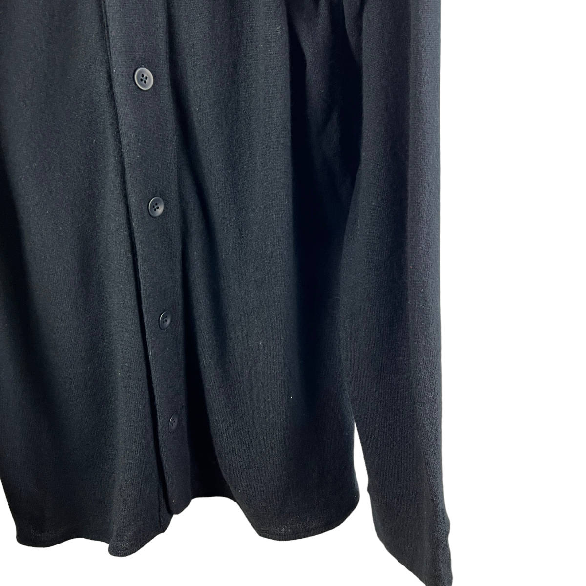 The elder statesman(ジ エルダー ステイツマン) Collarless Design Longsleeve Knit Cardigan (black)