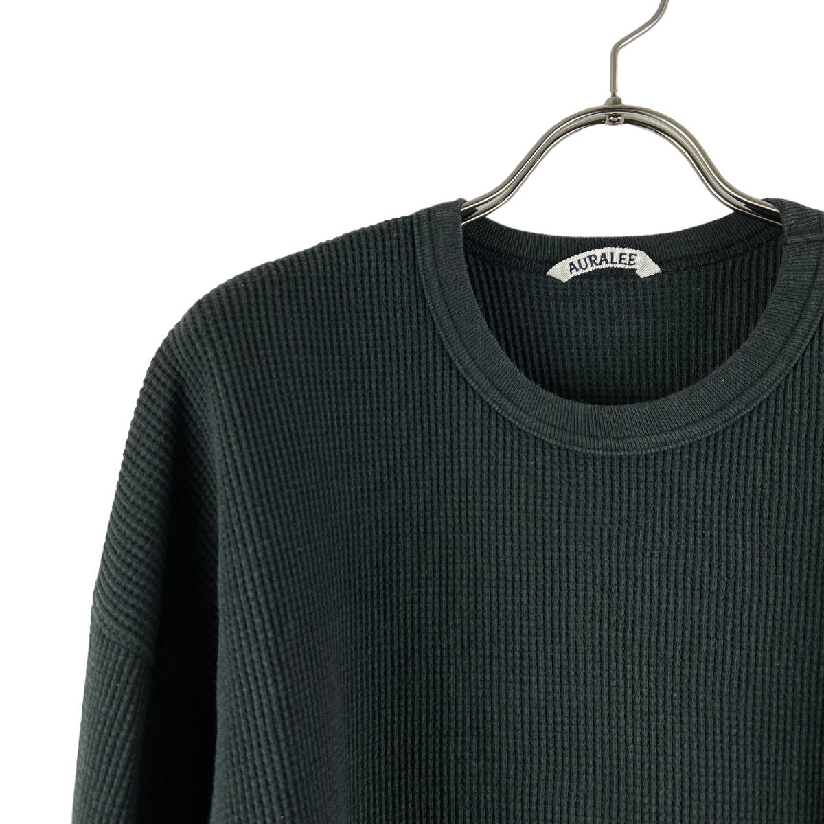 AURALEE（オーラリー）Classic Causal Wool Longsleeve T Shirt (black)_画像2