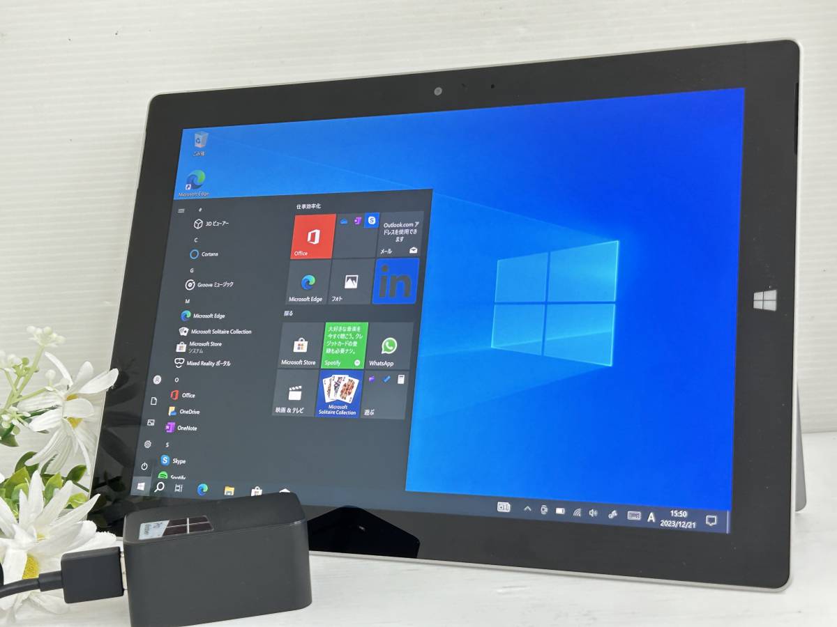 【良品 SIMフリー】Microsoft Surface 3 model:1657『Atom x7-Z8700 1.6Ghz/RAM:4GB/SSD:128GB』10.8インチ LTE対応 Win10 動作品_画像1