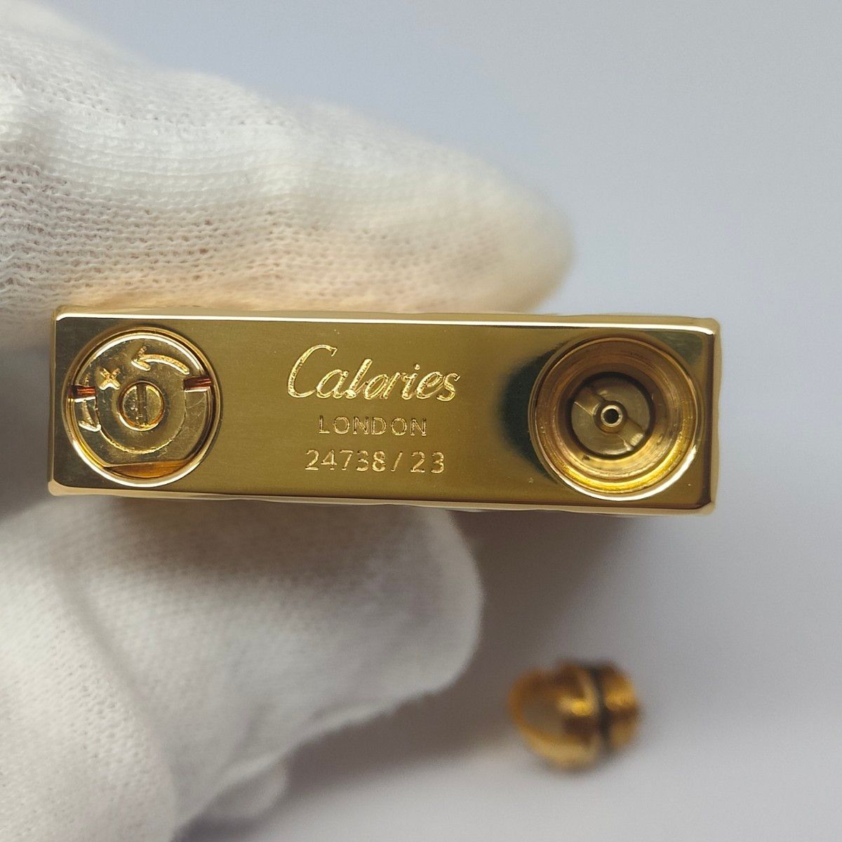 Caloriesガスライター「斜めのスタイル」ゴールド　LS29　快音ライター　ブタンライター　デュポンの音