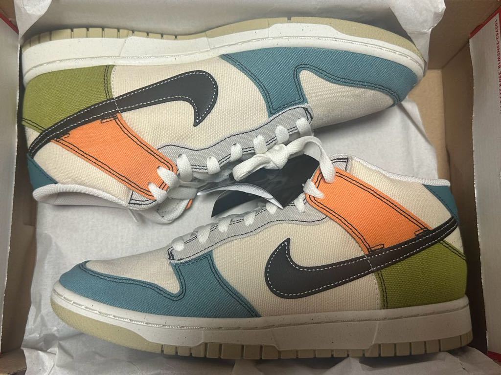 【未使用】27cm US9 Nike Dunk Mid Pale Ivory ダンク DV0830-100 PALE IVORY BLACK MINERAL TEAL アイボリー_画像2