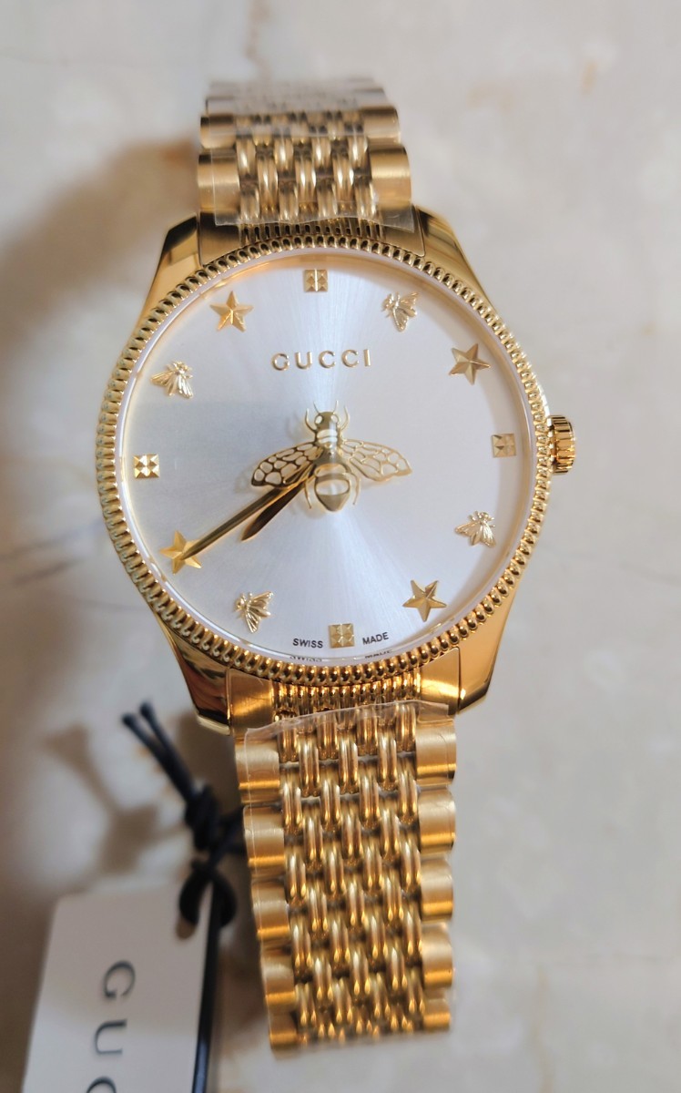 新品未使用 gucci グッチ Gタイムレス 腕時計 Bee ゴールド 新品未使用 gucci グッチ Gタイムレス 腕時計 Bee ゴールド