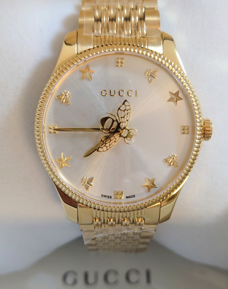 新品未使用 gucci グッチ Gタイムレス 腕時計 Bee ゴールド 新品未使用 gucci グッチ Gタイムレス 腕時計 Bee ゴールド