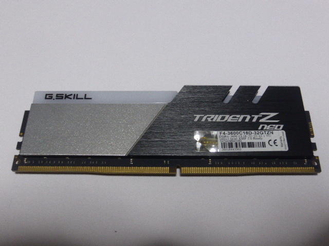 メモリ デスクトップパソコン用 G.SKILL TRIDENT Z NEO RGB DDR4-3600 PC4-28800 16GB 1枚のみ F4-3600C18D-32GTZN 起動確認済みです_画像2