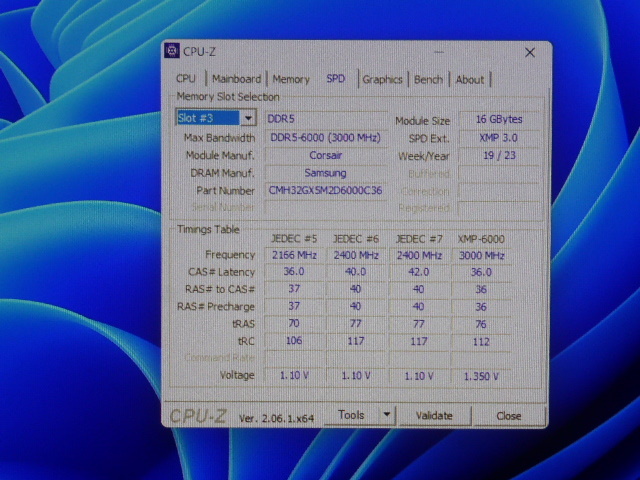 メモリ デスクトップパソコン用 CORSAIR VENGEANCE RGB DDR5-6000 PC5-48000 16GBx2枚 合計32GB 起動確認済みです CMH32GX5M2D6000C36_画像9