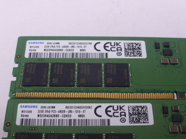 メモリ デスクトップパソコン用 Samsung DDR5-4800 PC5-38400 32GBx2枚 合計64GB 起動確認済みです _画像2