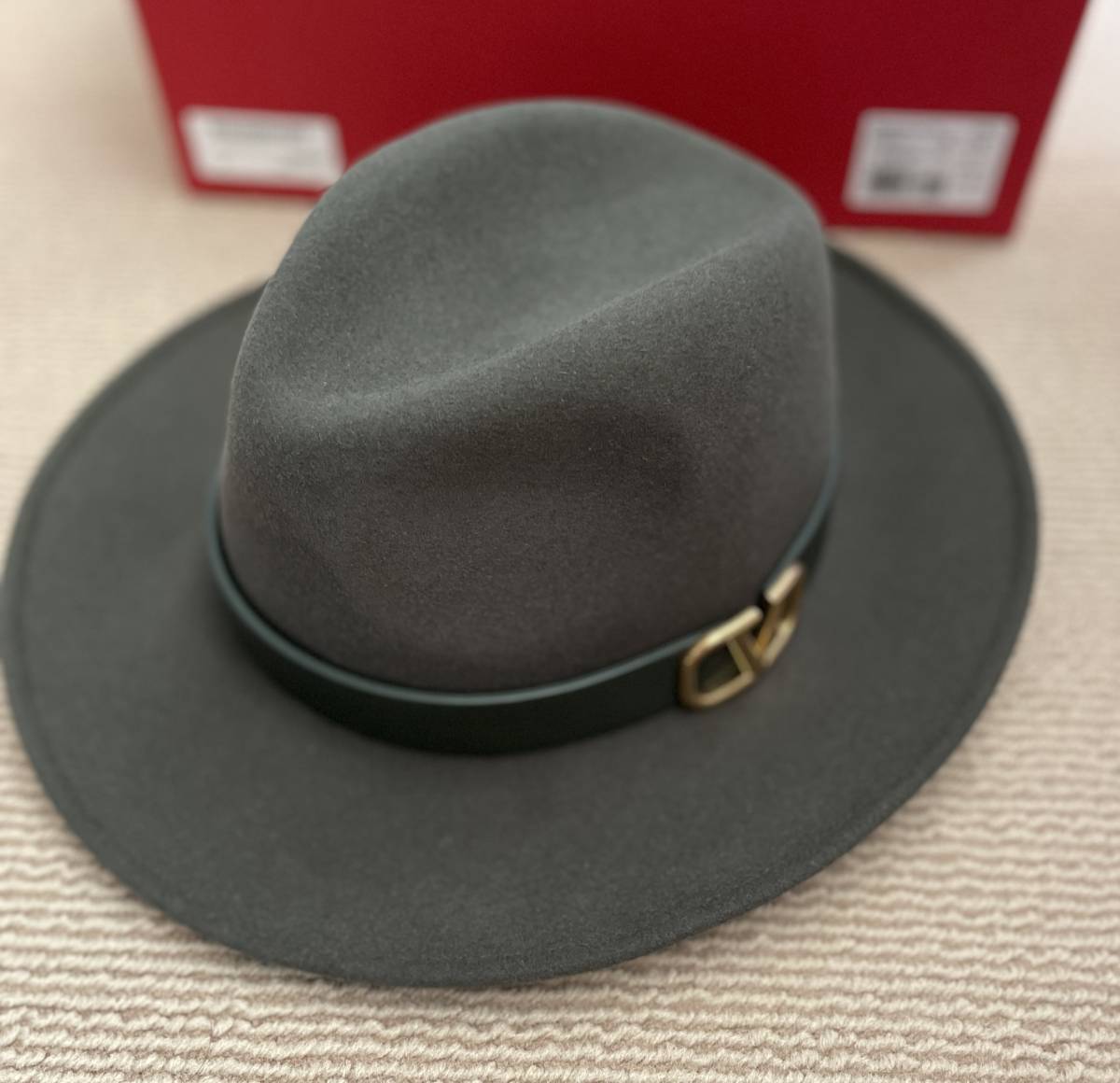 VALENTINO GARAVANI Vロゴ ハット 帽子 ヴァレンティノ ガラヴァーニ ワイドブリム VLogo Signature wool fedora hat フェドーラハット