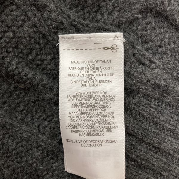 POLO Ralph Lauren ポロラルフローレン メンズ 長袖 ニット セーター トップス ウール カシミア カシミヤ 刺繍 無地 グレー 灰色 XSサイズ